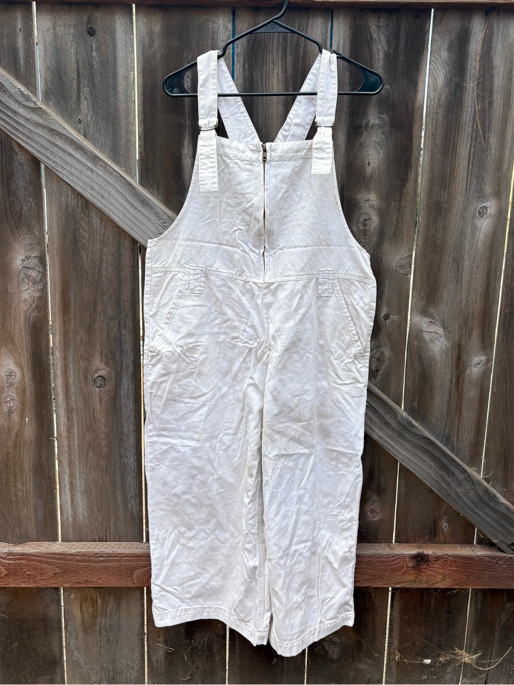 Women's Cream Overalls Jumpsuit - Casual Utility Style